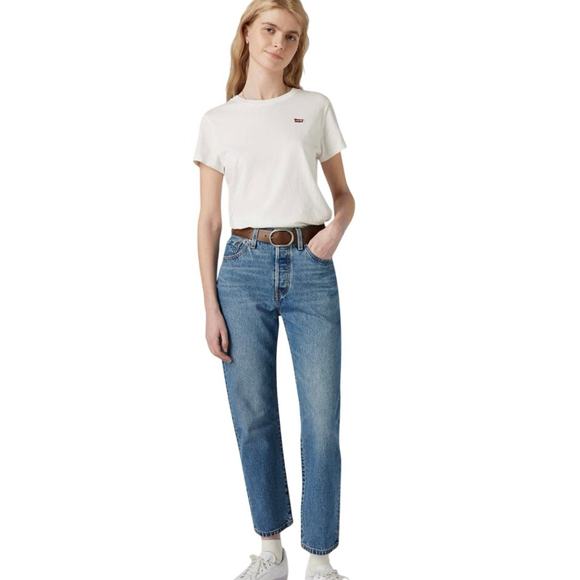Levi’s Women’s Mid Rise White Tab Skinny Cropped Jeans 30" waist - Picture 1 of 8